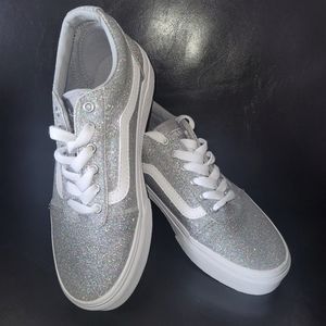 Vans Glitter Old Skool Skate Shoes Girls Size 2 NWT